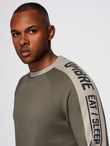 Unbuttoned men's sweatshirt with stand-up collar and hood - black V1 OM-SSZP-0216