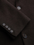 Men's coat with asymmetrical fastening and high collar - light brown V4 OM-COWC-0120