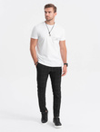 T-shirt męski bawełniany z nadrukiem na kieszonce Ombre Streetstyle – biały V8 OM-TSCT-0108