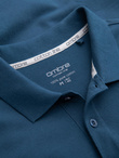 BASIC men's single color pique knit polo shirt - dark blue V13 OM-POBS-0100