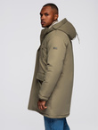 Classic men's long parka jacket - olive V3 OM-JAPJ-0313