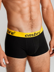 Men's cotton boxer shorts with contrasting elastic - 7-pack black V1 OM-UNBO-0100