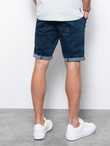 Krótkie spodenki męskie jeansowe - ciemny jeans V3 W361