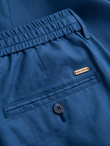 Men's linen blend chino roll-up pants - blue denim V5 OM-PACP-0198