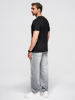 Men's large print t-shirt - black V2 OM-TSPT-0245