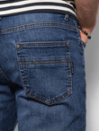 Spodnie męskie jeansowe z przetarciami REGULAR FIT - ciemnoniebieskie V4 OM-PADP-0102