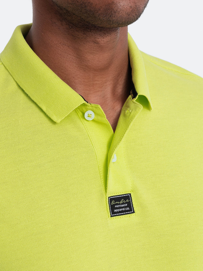 Men's polo shirt with collar - lime green V8 S1745
