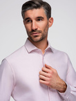 Cotton pastel men's oxford shirt - light pink V1 OM-SHOS-0183