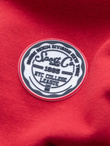 Men's non-stretch sweatshirt with round neckline and patch - red V1 B1713