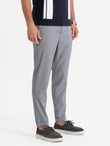 Men's REGULAR FIT chino pants with elastic waistband - gray V2 OM-PACP-0157