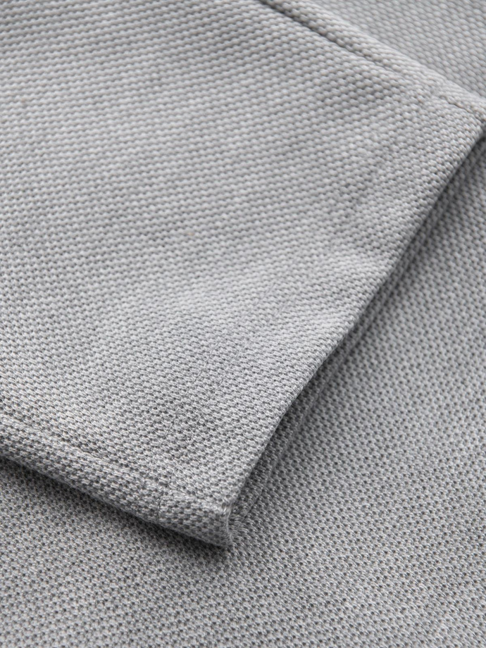 Men's knitted pants with elastic waistband - light grey V1 OM-PACP-0116