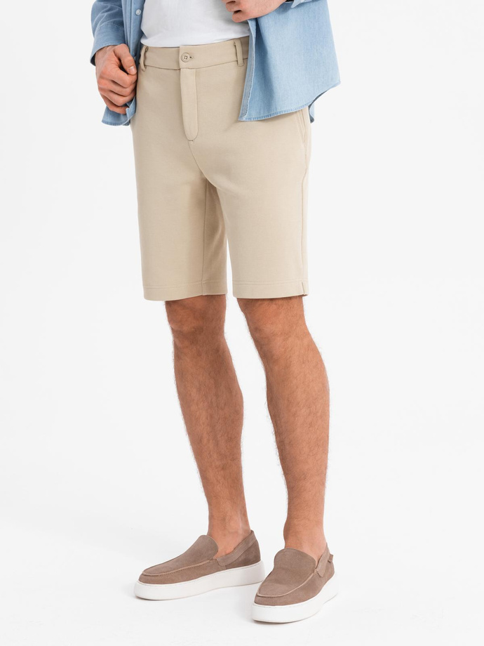 Men's structural knit SLIM FIT shorts - sand V3 OM-SRCS-0169 