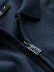 Men's polo shirt with zippered collar - navy blue V7 OM-POSS-0132