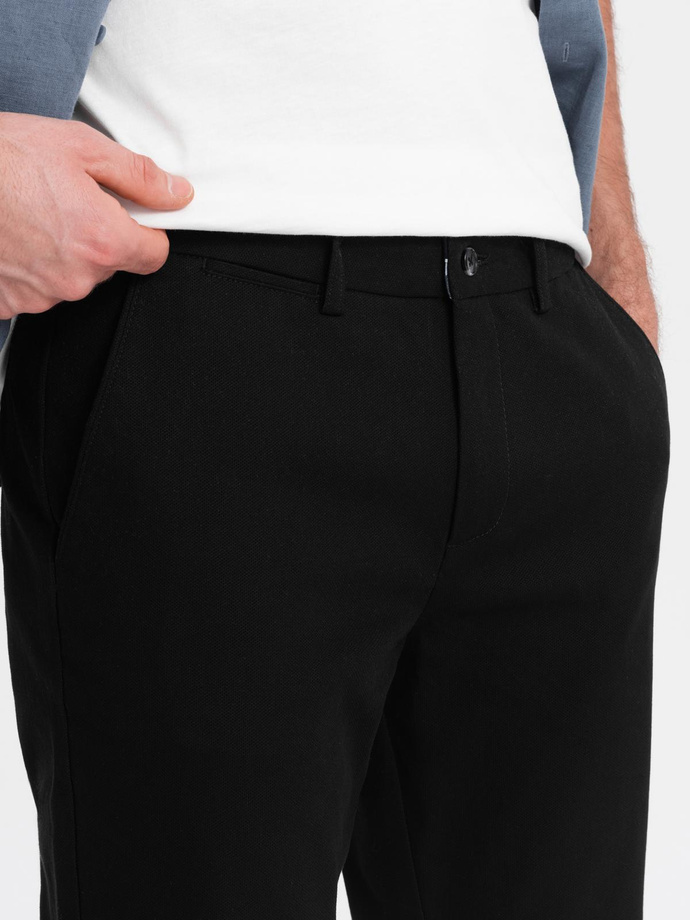 Spodnie męskie chino SLIM FIT - czarne V4 OM-PACP-0186