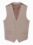 Men's suit vest with classic detailing and lining - beige V1 OM-BLZV-0142
