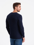 Elegant men's sweater with a v-neck - navy blue V22 OM-SWBS-0107