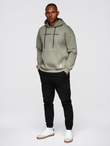 Unbuttoned men's sweatshirt with stand-up collar and hood - black V1 OM-SSZP-0216