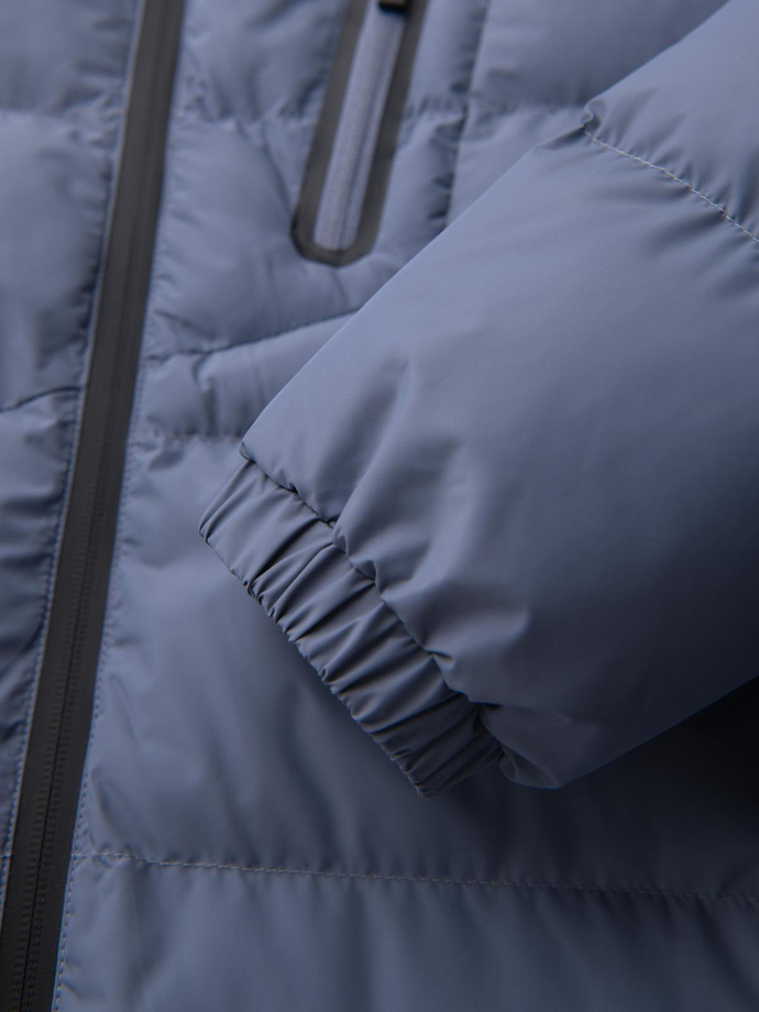 Ocieplana pikowana męska kurtka z raglanowym rękawem – zgaszony fiolet V6 OM-JAHP-0302