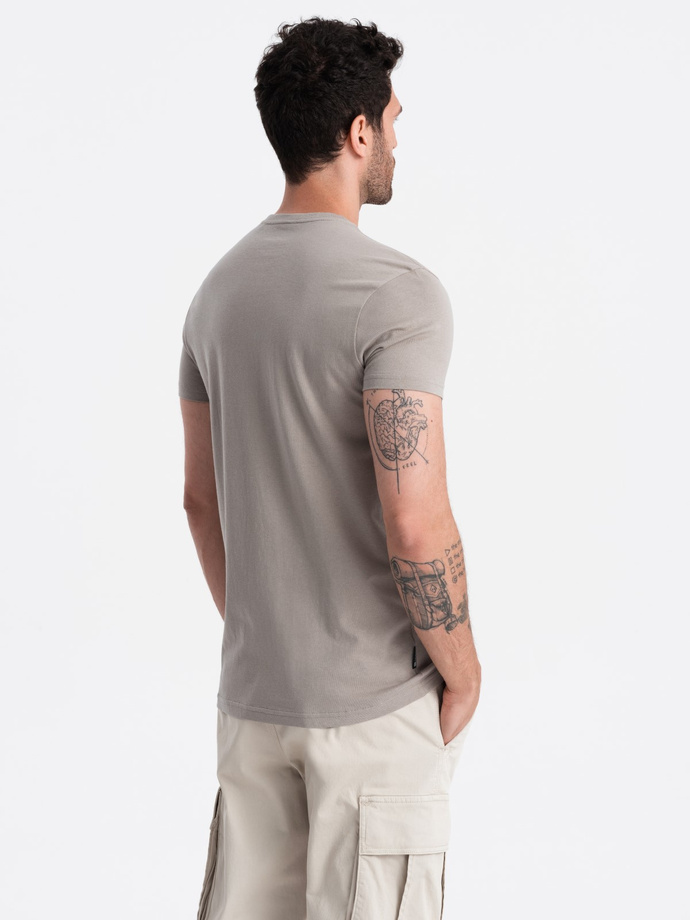 Męski bawełniany t-shirt z nadrukiem San Francisco – popielaty V4 OM-TSPT-0120