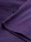 Męski klasyczny bawełniany T-shirt BASIC - fioletowy V13 OM-TSBS-0146