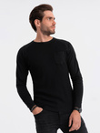 Longsleeve męski o strukturze "wafla" - czarny V4 OM-LSCL-0109