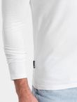 Set of men's SLIM FIT longsleeves with V-neck and logo 2-pack - 2x white V4 Z103