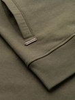 Cotton unbuttoned men's sweatshirt bomber - khaki V1 OM-SSZP-0215