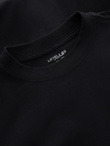 Men's LOOSE FIT cotton longsleeve with round neckline - black V1 OM-LSBC-0129
