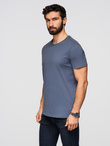 BASIC men's classic cotton T-shirt - blue denim V7 OM-TSBS-0236