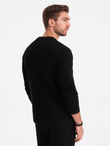 Men's structured cardigan sweater with pockets - black V1 OM-SWCD-0109