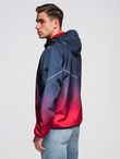 Men's sports jacket with reflectors - navy blue and red V3 OM-JANP-0105