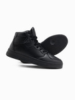 Męskie buty sneakersy z wysoką cholewką – czarne V6 OM-FOSH-0139