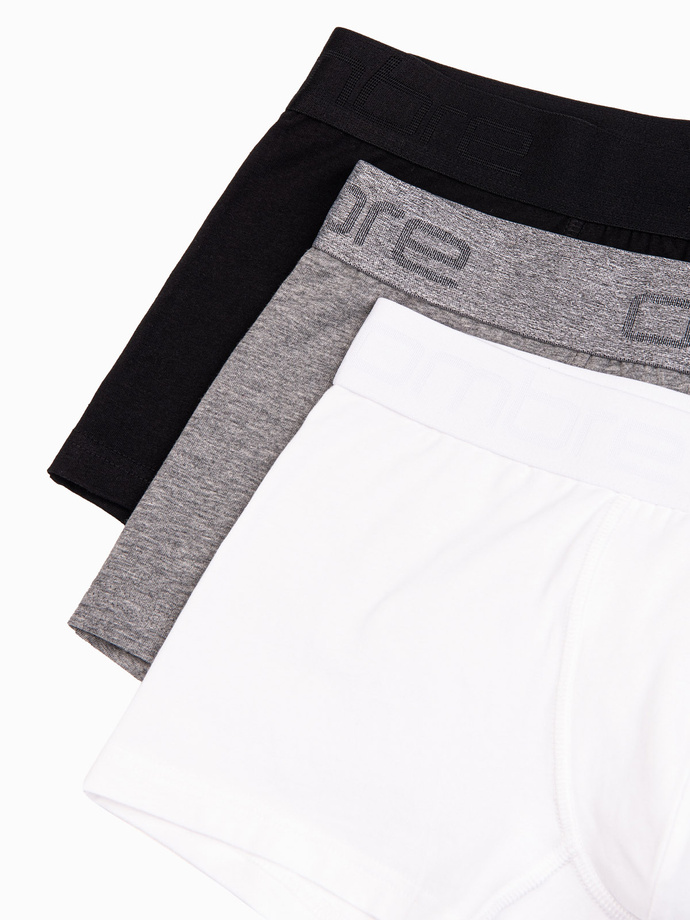 Men's cotton boxer shorts with logo - 3-pack mix V2 OM-UNBO-0105