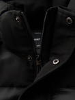 Men's quilted jacket with high zipped hood - black V1 OM-JAHP-0238