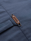 Men's linen shirt with classic collar and pockets REGULAR FIT - blue V4 OM-SHCS-0134