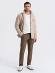 Men's REGULAR fabric pants with cargo pockets - olive V2 OM-PACG-0178