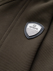 Men's BIKER jacket in structured fabric - dark olive green V1 OM-JANP-0138