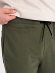 Men's ottoman fabric sweatpants - dark olive green V3 OM-PASK-0129