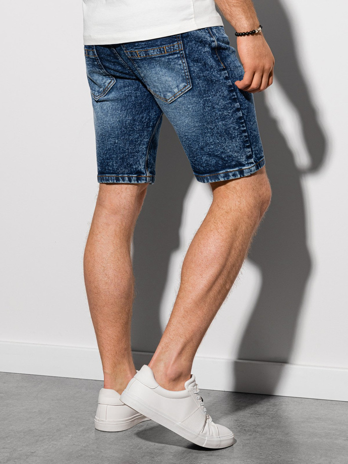 Krótkie spodenki męskie jeansowe - niebieskie W305