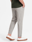 Men's REGULAR FIT chino pants with elastic waistband - gray-beige V1 OM-PACP-0157