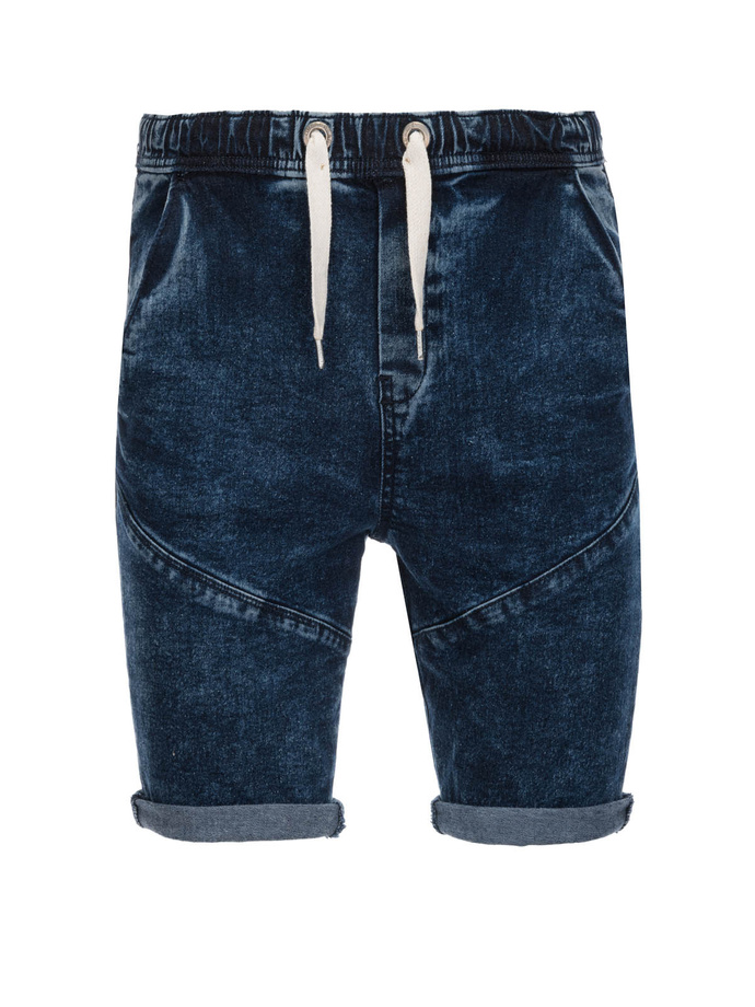 Krótkie spodenki męskie jeansowe - ciemny jeans V3 W361
