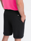 Men's knit shorts with elastic waistband - black V2 OM-SRCS-0107