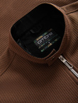 Men's structured biker jacket with stand-up collar - brown V2 OM-JANP-0229