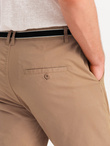Men's chino pants with decorative waistband - sand V5 OM-PACP-0118