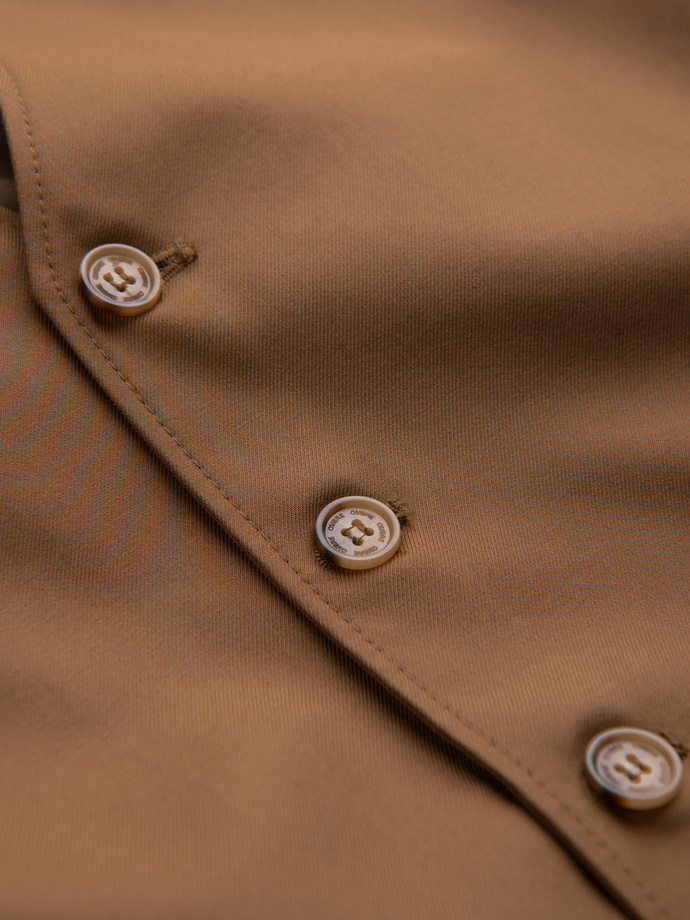 Men's suit vest without lapels - caramel V1 OM-BLZV-0112