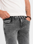 Klasyczne męskie przecierane jeansy REGULAR FIT – szare V4 OM-PADP-0217