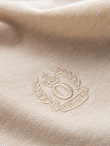 Men's melange polo longsleeve with embroidery - sand melange V4 OM-POLS-0129 