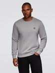 Unbuttoned men's sweatshirt with stand-up collar and hood - black V1 OM-SSZP-0216