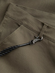 Men's pants with cargo pockets and leg hem - dark olive green V1 OM-PACG-0189
