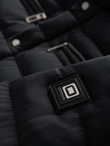 Men's quilted jacket with stand-up collar and chest zips - black V1 OM-JALP-0260